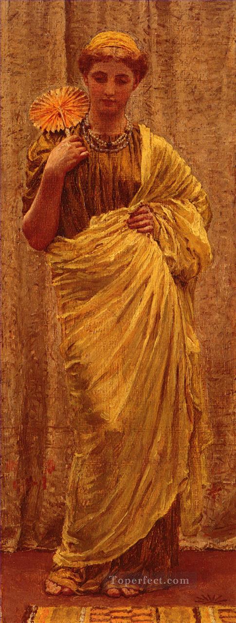 The Gilded Fan female figures Albert Joseph Moore Oil Paintings